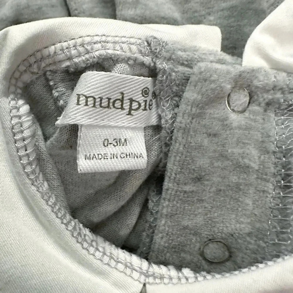 Mud Pie | Gray Velour Set (0-3 mos) - Picture 6 of 8